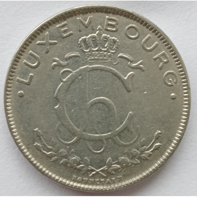 Rewers monety Luksemburg 2 Franki 1924