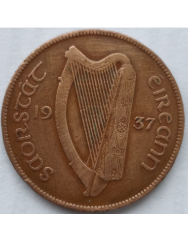 Awers monety Irlandia 1 Pens 1937