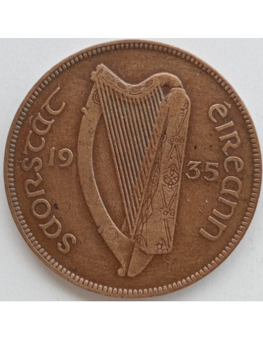 Awers monety Irlandia 1 Pens 1935