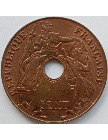 Awers monety Indochiny Francuskie 1 Cent 1938