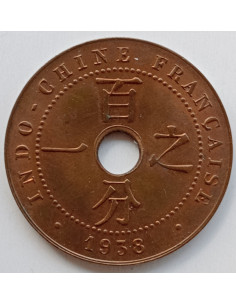 Awers monety Indochiny Francuskie 1 Cent 1938 2