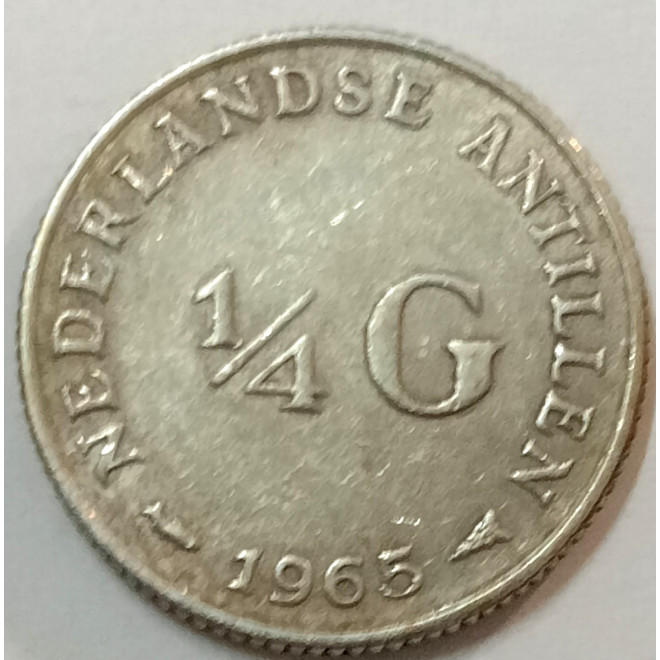 Rewers monety Antyle Holenderskie 025 Gulden 1965