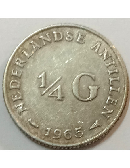 Rewers monety Antyle Holenderskie 025 Gulden 1965