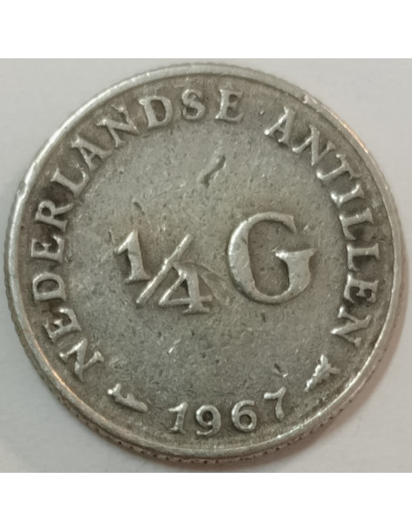 Rewers monety Antyle Holenderskie 025 Gulden 1967