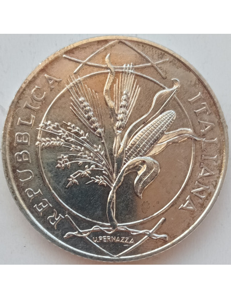 Awers monety Włochy 5 Euro 2008 30 rocznica IFAD