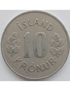 Awers monety Islandia 10 Koron 1969 herb 2