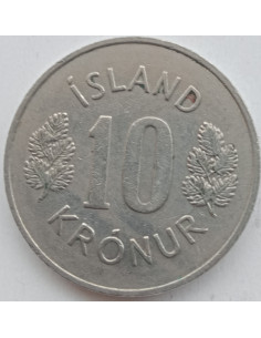 Awers monety Islandia 10 Koron 1971 herb 2