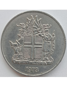 Awers monety Islandia 10 Koron 1973 herb 2