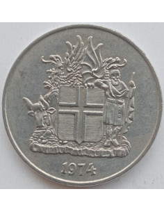 Awers monety Islandia 10 Koron 1974 herb