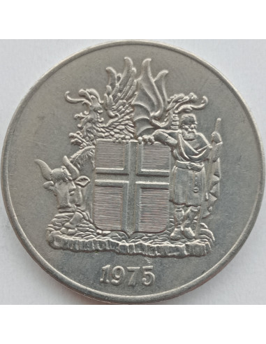 Awers monety Islandia 10 Koron 1975 herb