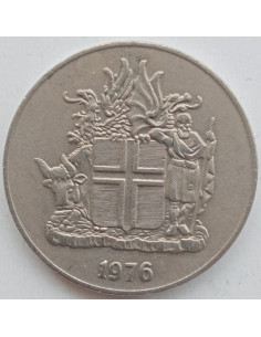 Awers monety Islandia 10 Koron 1976 herb