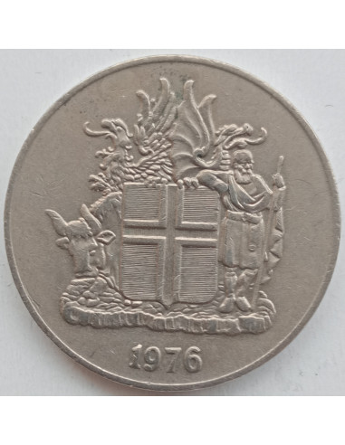 Awers monety Islandia 10 Koron 1976 herb