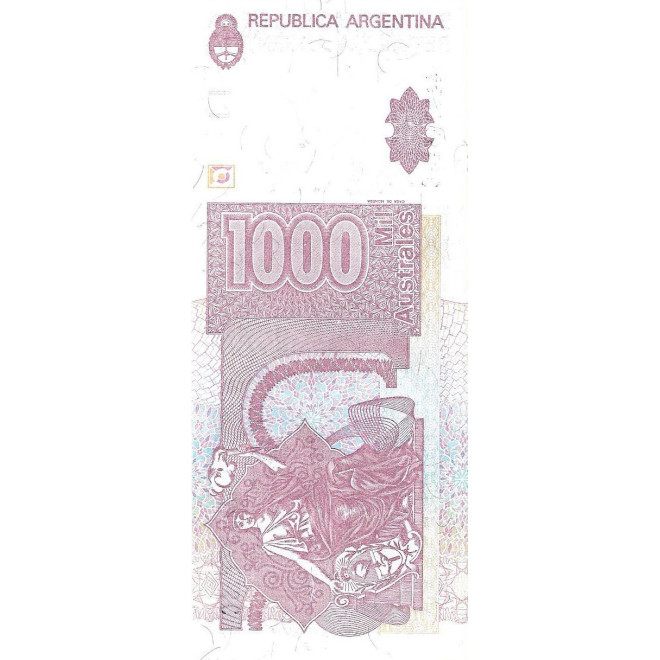 Tył banknotu Argentyna 1 000 Austral 1990 UNC