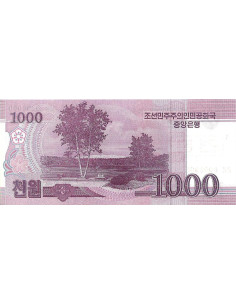 Przód banknotu Korea Północna 1 000 Won 2008 UNC 2