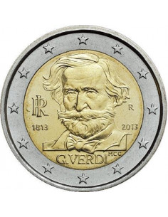 Awers monety Włochy 2 euro 2013 200 rocznica urodzin Giuseppe Verdiego