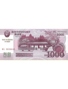 Przód banknotu Korea Północna 1 000 Won 2012 UNC