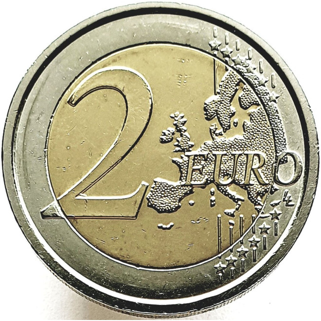 Rewers monety Włochy 2 euro 2012 100 rocznica śmierci Giovanniego Pascolego