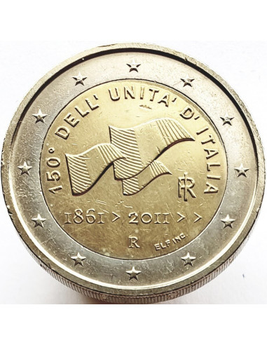 Awers monety Włochy 2 euro 2011 150 rocznica zjednoczenia Włoch