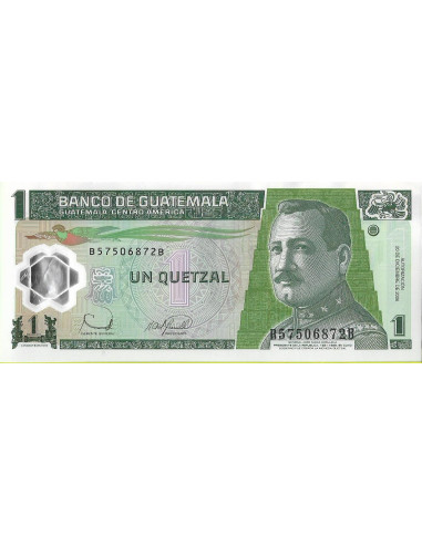 Przód banknotu Gwatemala 1 Quetzal 2006 UNC