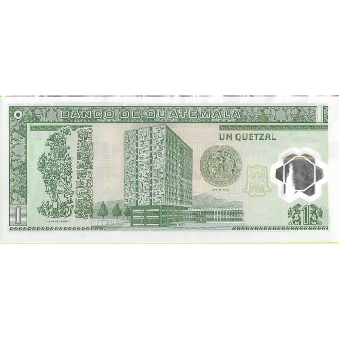 Tył banknotu Gwatemala 1 Quetzal 2006 UNC