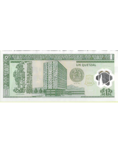Tył banknotu Gwatemala 1 Quetzal 2006 UNC
