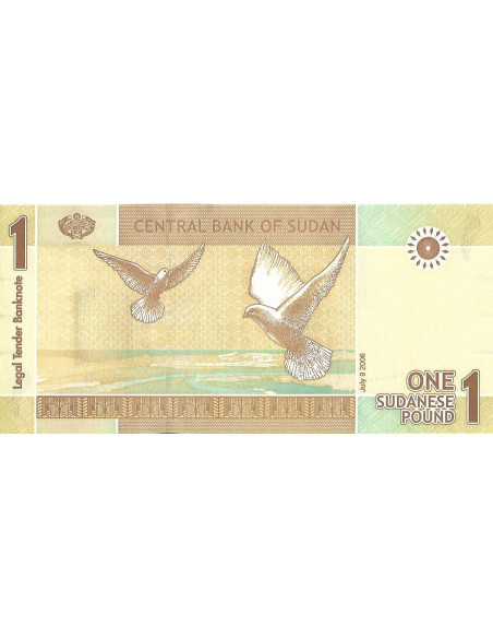 Tył banknotu Sudan 1 Funt 2006 UNC