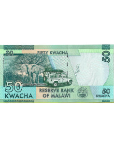 Przód banknotu Malawi 50 Kwacha 2016 UNC 2