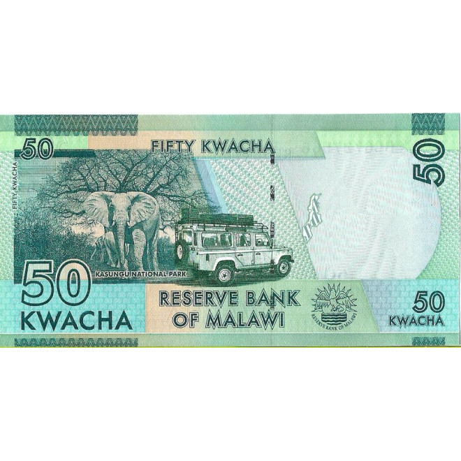 Tył banknotu Malawi 50 Kwacha 2016 UNC