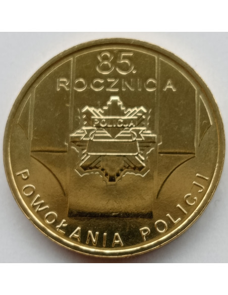 Awers monety 2 zł 2004 85lecie Policji