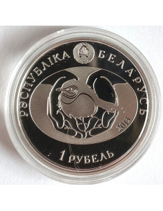 Awers monety Białoruś 1 Rubel 2013 Dudek 2