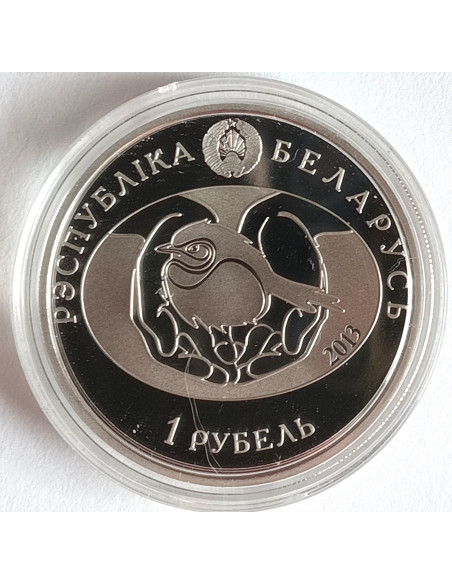 Rewers monety Białoruś 1 Rubel 2013 Dudek