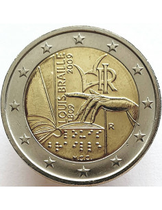 Włochy 2 euro 2009 200 rocznica urodzin Louis'a Braille’a