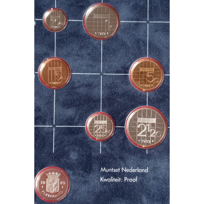 Rewers monety 1989 Różne Guldeny Zestaw PROOF