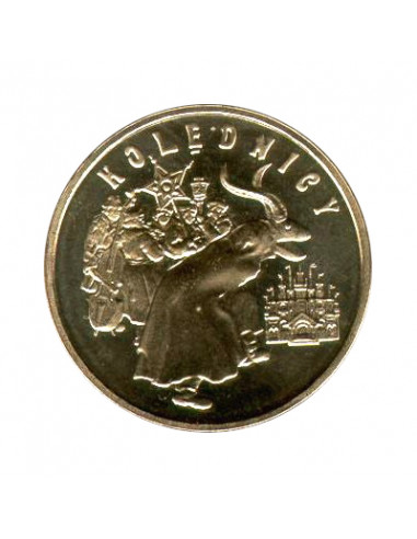Awers monety 2 zł 2001 Polski rok obrzędowy: Kolędnicy