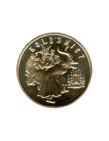 Awers monety 2 zł 2001 Polski rok obrzędowy: Kolędnicy