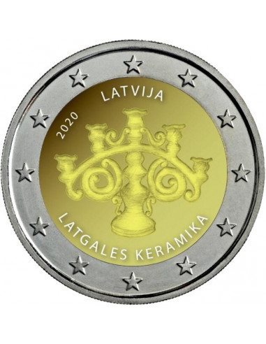Awers monety 2 euro 2020 Ceramika łatgalska
