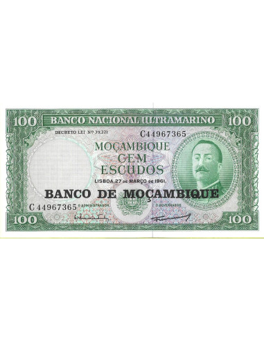 Przód banknotu Mozambik 100 Escudo 1976 UNC