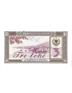 Przód banknotu Albania 3 Lek 1976 UNC 2