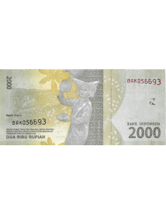 Przód banknotu Indonezja 2 000 Rupi 2016 UNC 2