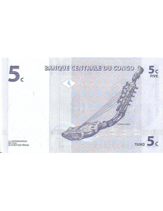 Przód banknotu DMK Zair 5 Centym 1997 UNC 2