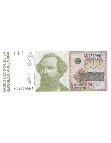 Przód banknotu Argentyna 500 Austral 1990 UNC