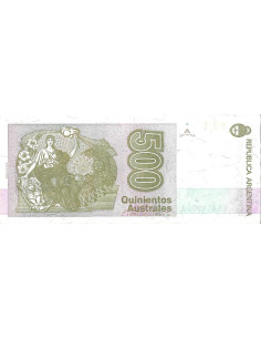 Przód banknotu Argentyna 500 Austral 1990 UNC 2