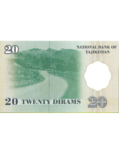 Przód banknotu Tadżykistan 20 Diram 1999 UNC 2