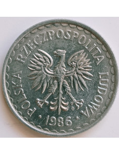Awers monety 1 Złoty 1986 2