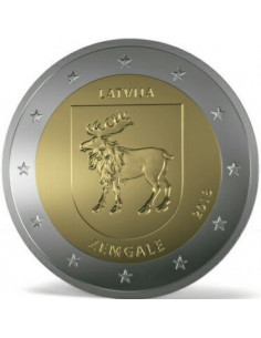 Awers monety Łotwa 2 euro 2018 Semigalia