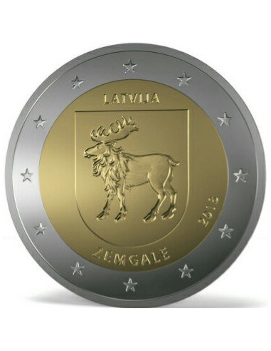 Awers monety Łotwa 2 euro 2018 Semigalia