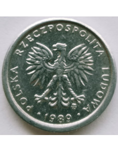 Awers monety 1 Złoty 1989
