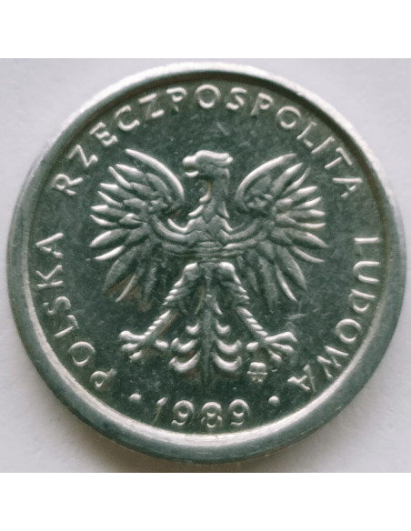 Awers monety 1 Złoty 1989