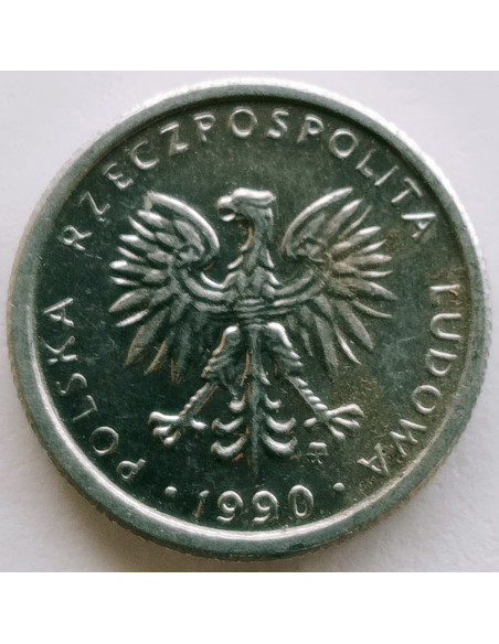 Awers monety 1 Złoty 1990