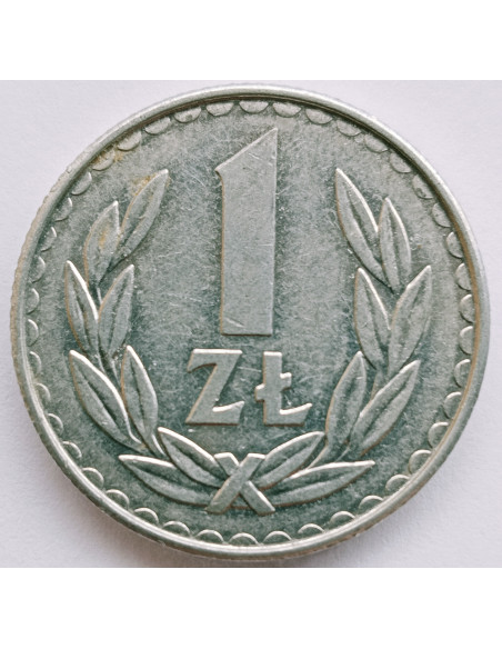Awers monety 1 Złoty 1987